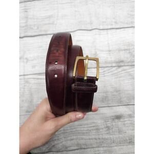 Trafalgar Men's Cherry Brown Belt 38/95 Cortina Leather Handmade Norwalk CT USA